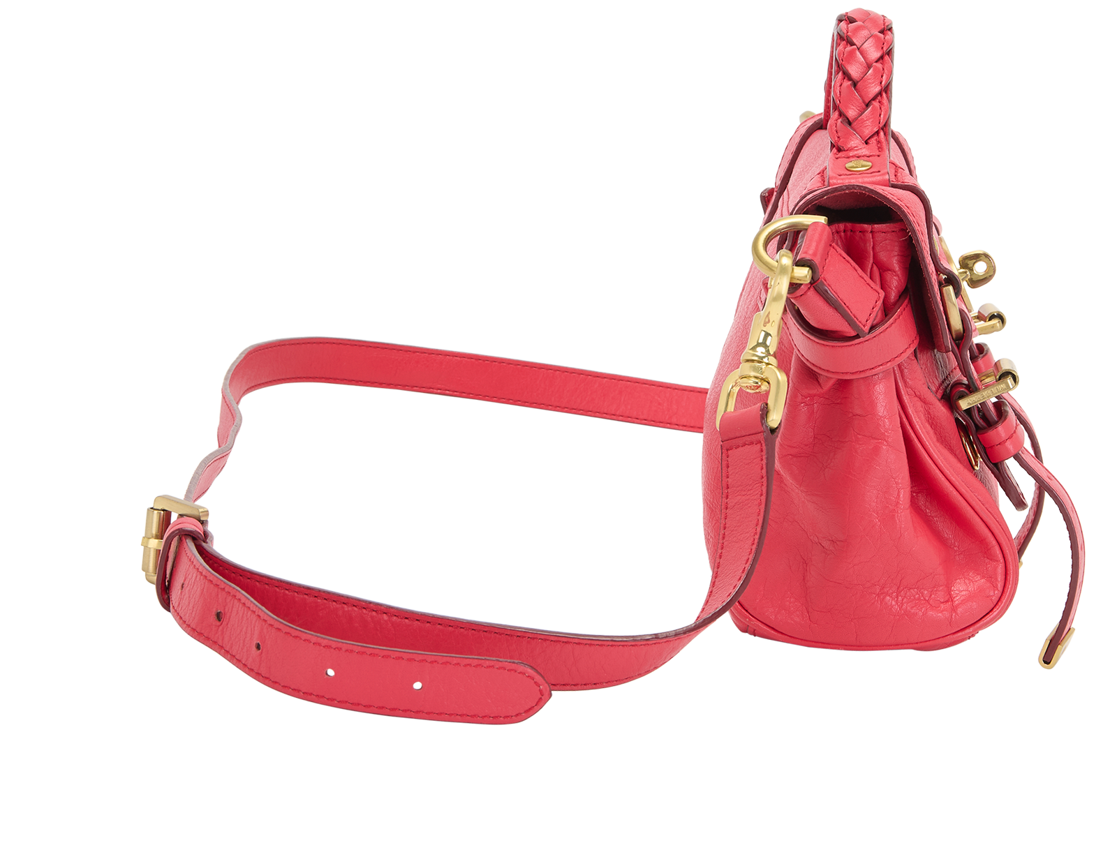 Mini Alexa Bag, &pound;395, Handbags, Red, Leather, Side view